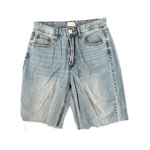 Simple Society Juniors Light Wash Cut-Off Denim Jean Shorts Size 3 High Waisted